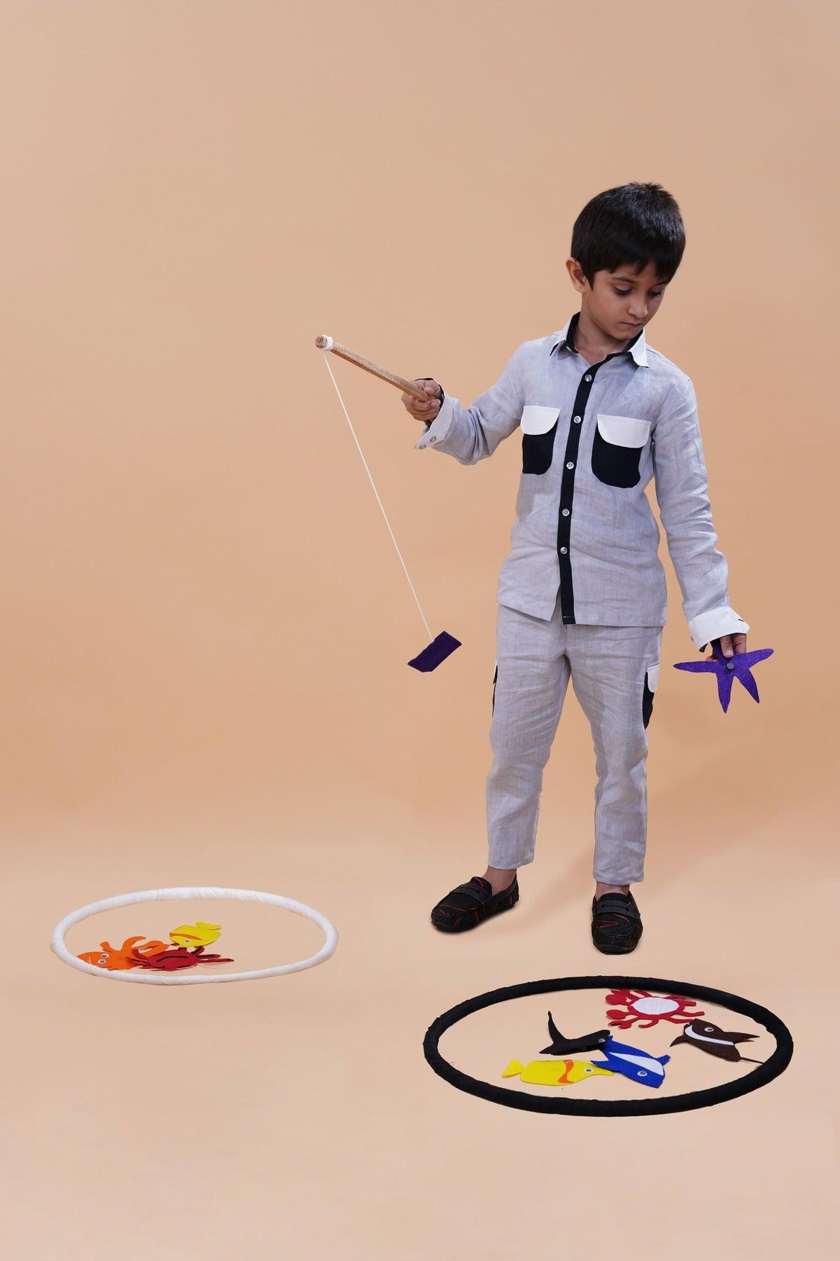 Cargo Pocket Styled Pure Linen Premium Co-ords - Grey - Dark Blue - White - Funny Bones Clothings