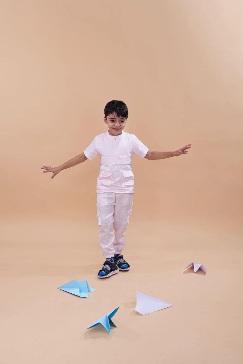 Box Pleated Pure Linen Premium Co-ords - Funny Bones Clothings