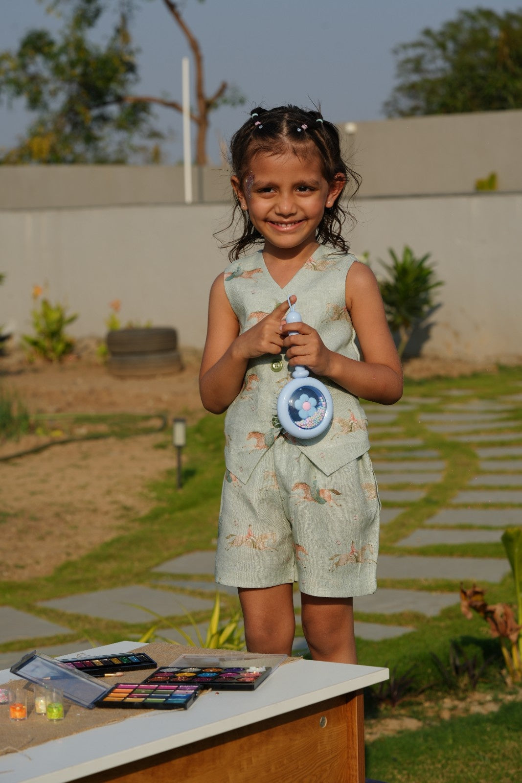 Mare & Stallion Print Premium Linen Coord Set