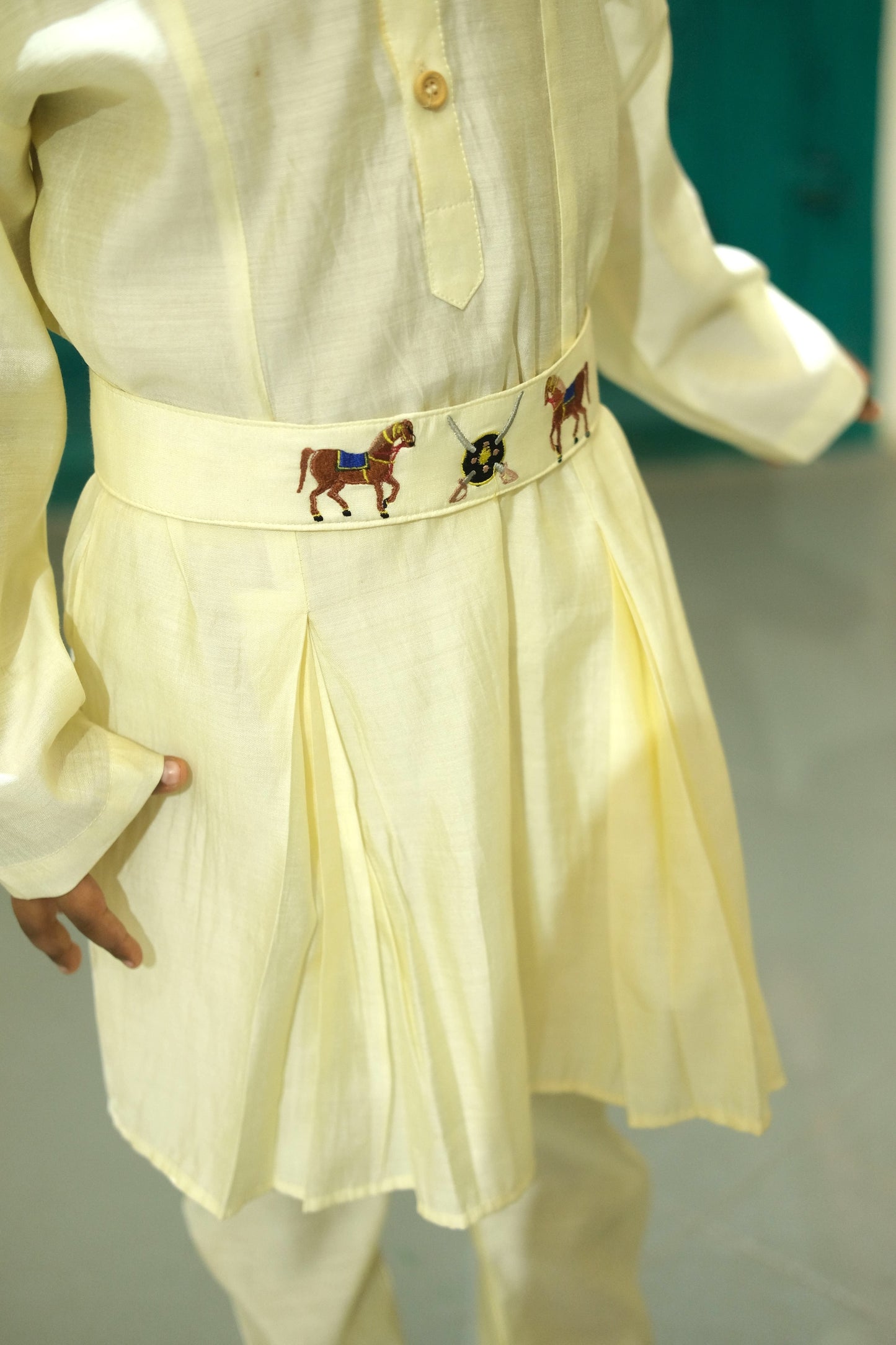 Rajputana Themed Kurta Pajama Set