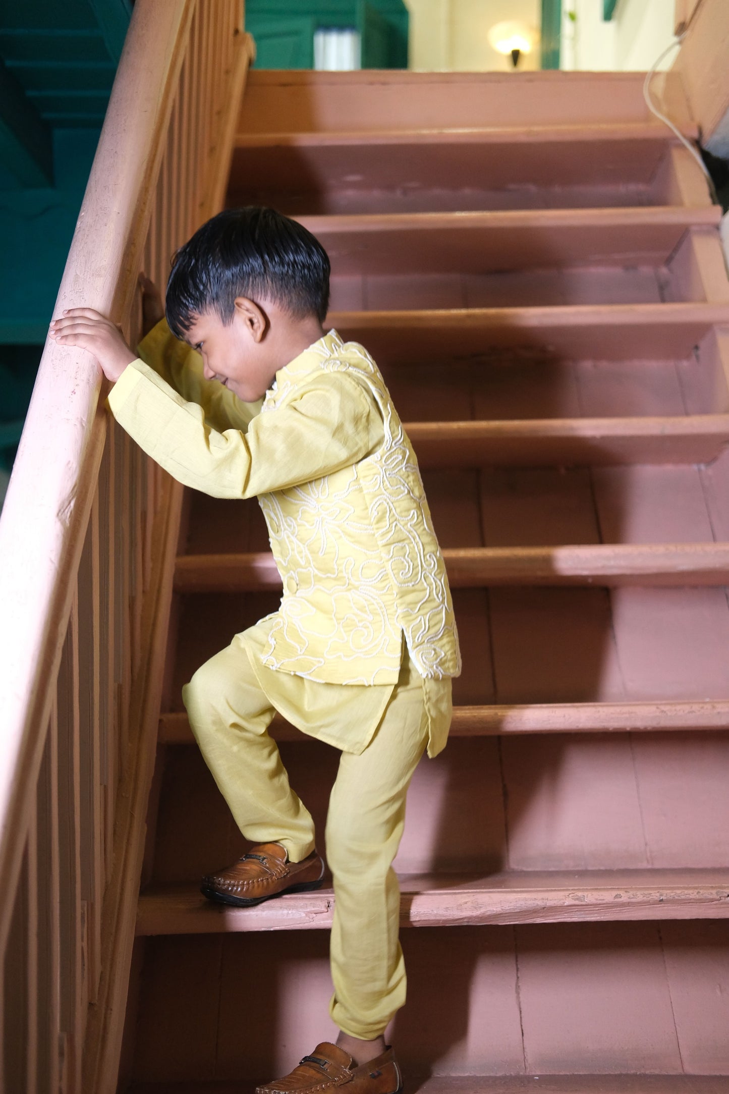 Lumin Weave Pure Cotton Koti Kurta Pajama Set