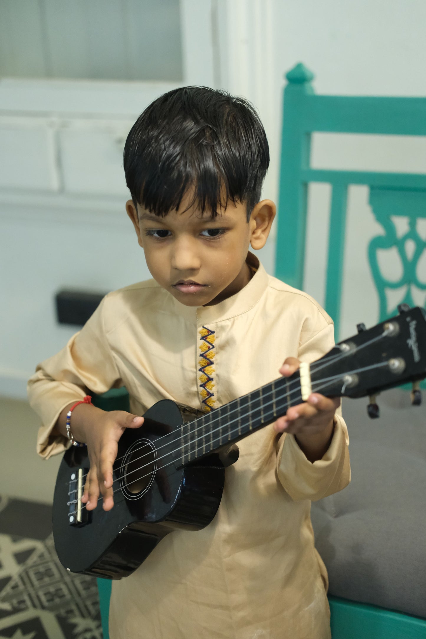 Threadora Hand Embriodered  Premium Pure Cotton Kurta Pajama Set