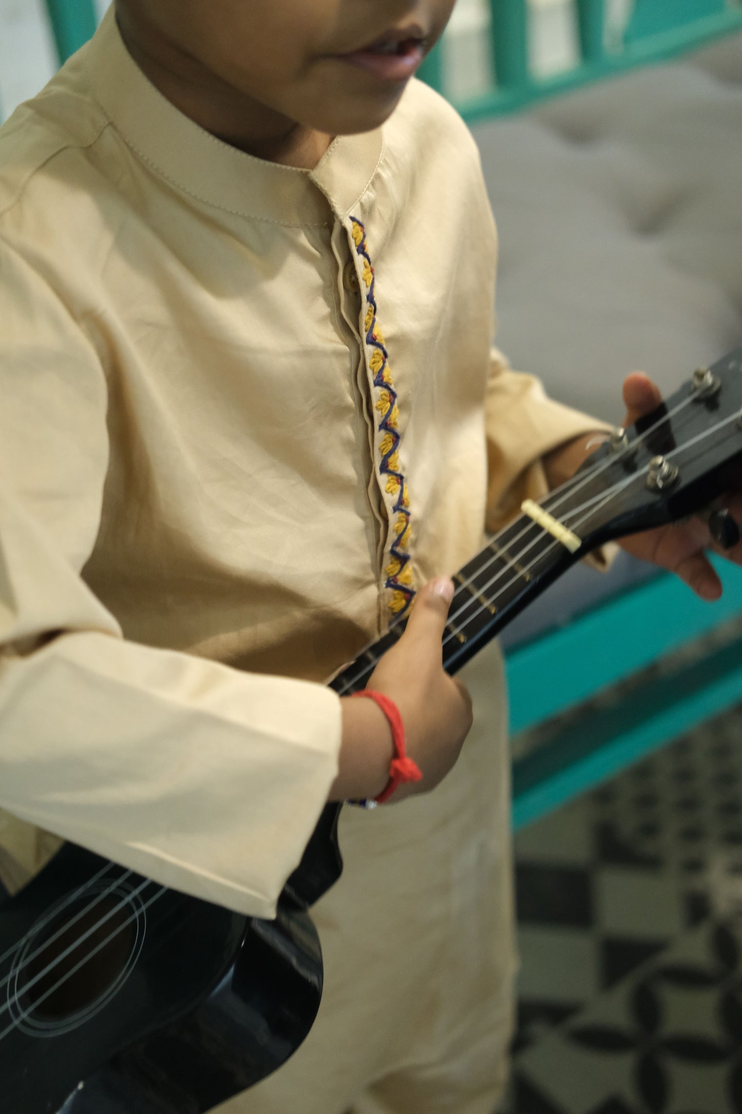 Threadora Hand Embriodered  Premium Pure Cotton Kurta Pajama Set