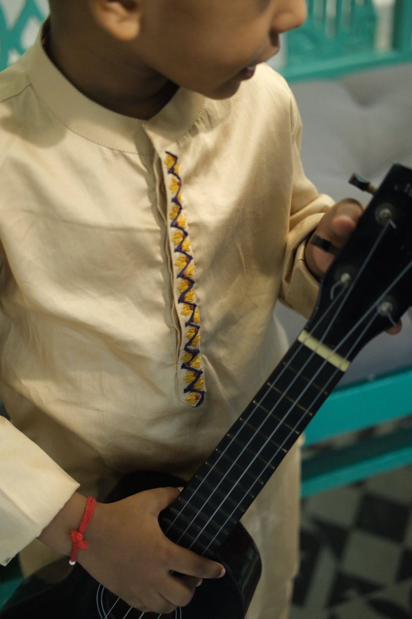 Threadora Hand Embriodered  Premium Pure Cotton Kurta Pajama Set