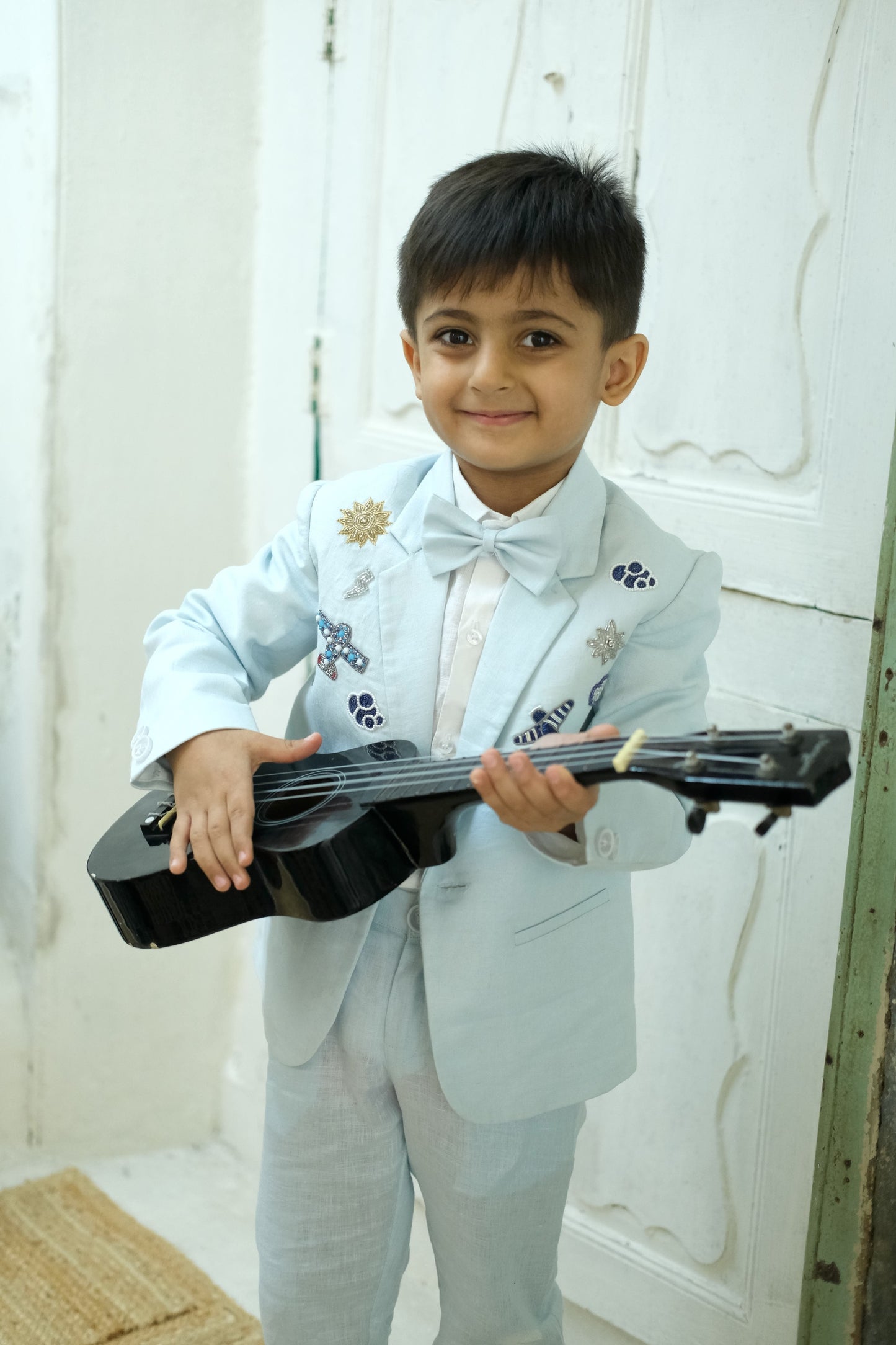 Flying Fighters Handworked Pure Linen Blazer Set