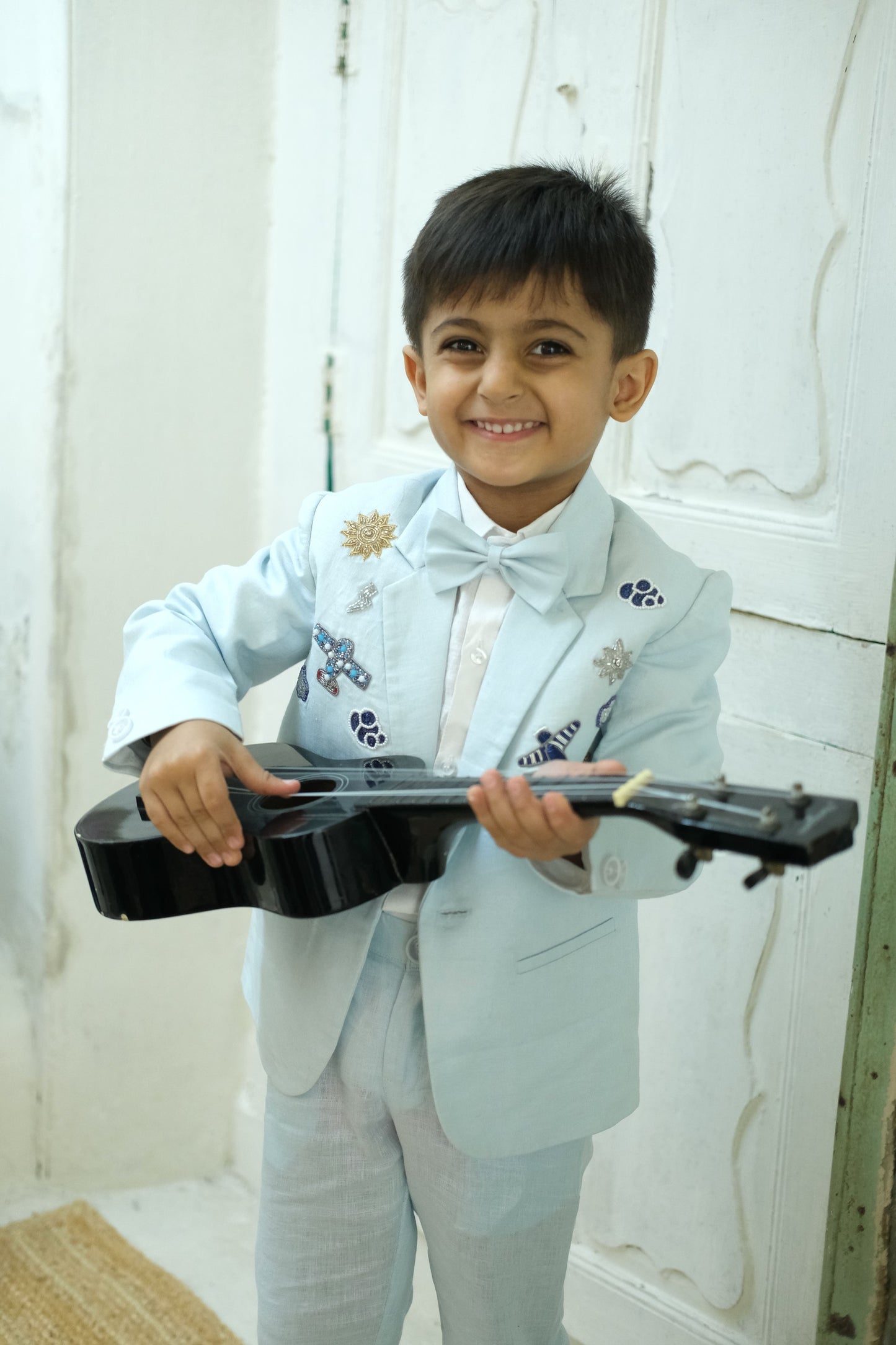 Flying Fighters Handworked Pure Linen Blazer Set