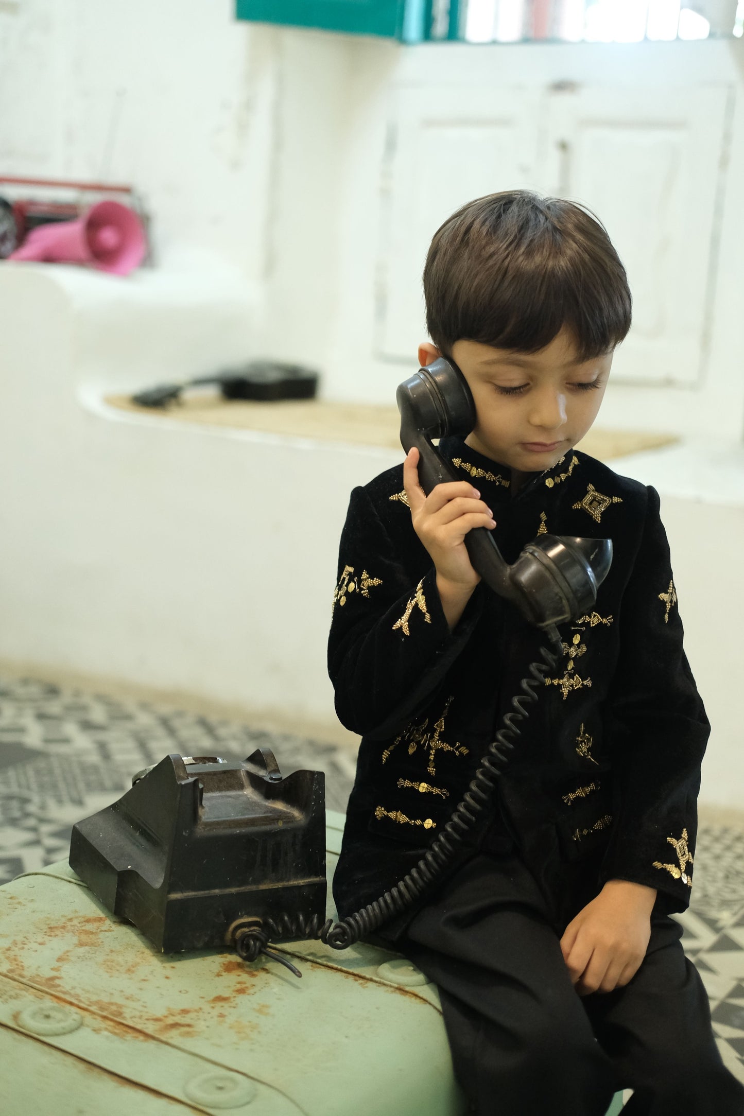 NoirZar  Premium Velvet  Handworked Bandgala Set