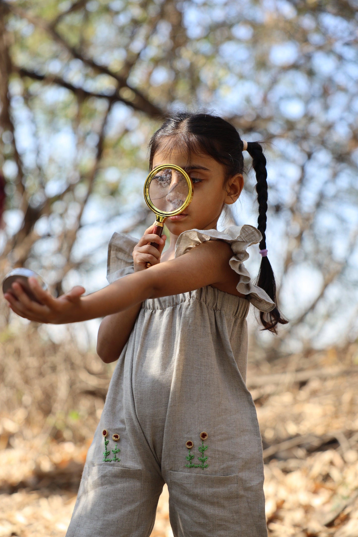 Blooming Wilderness Pure Linen Jumpsuit - Beige