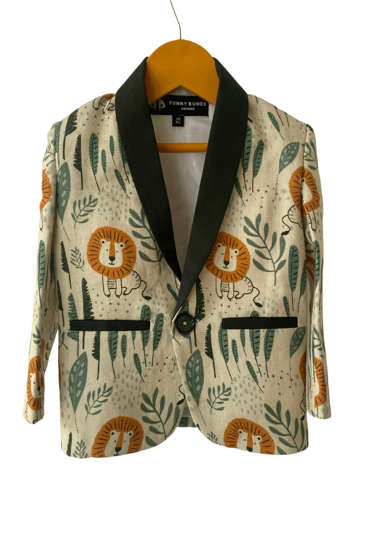 Lion Printed Pure Linen Blazer Only - Funny Bones Clothings