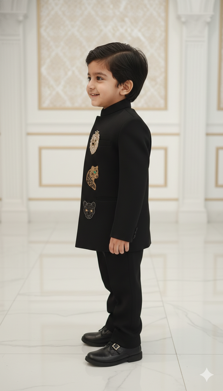 Dynasty of the Wild handwork premium Black Jodhpuri Ensemble