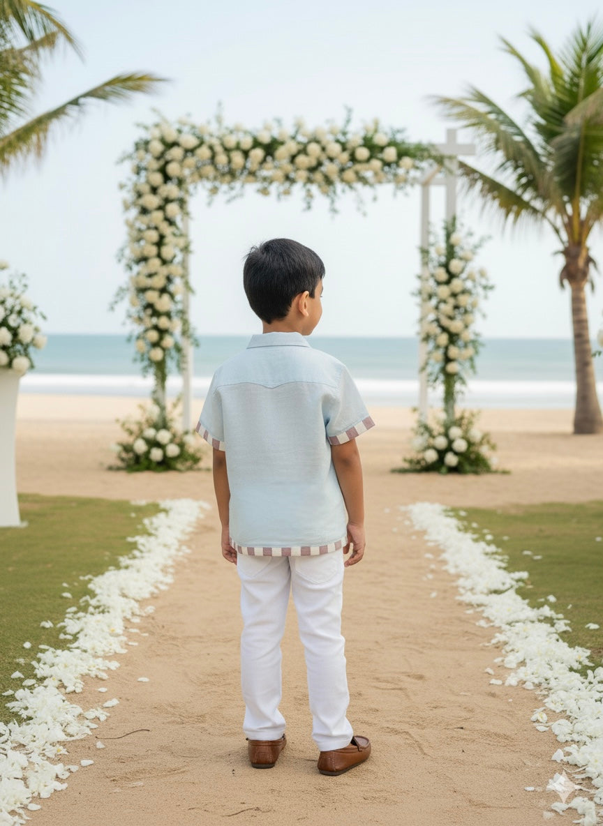 Unique Life Applique Pure Linen Shirt