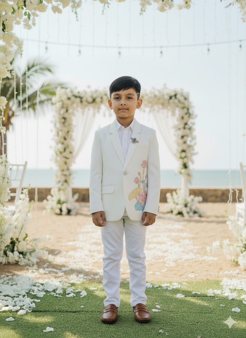 Ivory Bloom Blazer Set