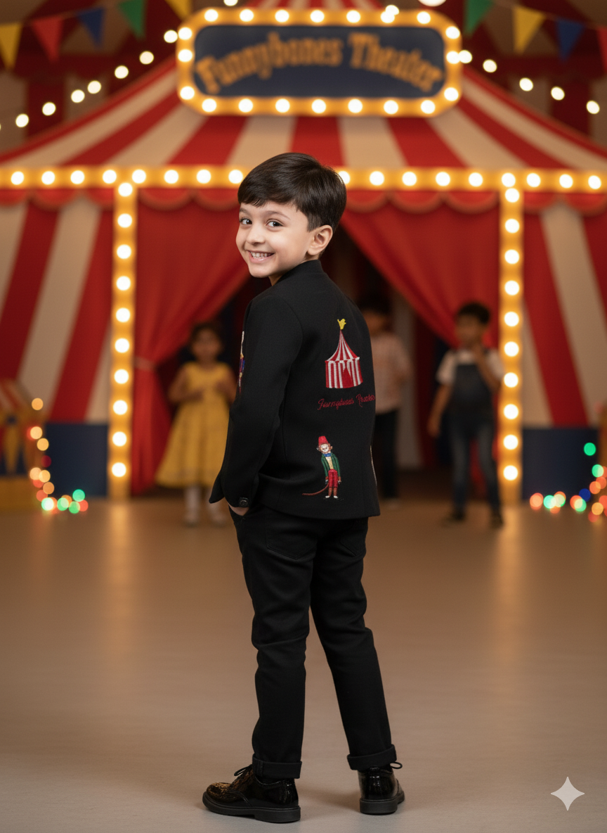 Carnival Themed Zipper Bomber Jacket Set