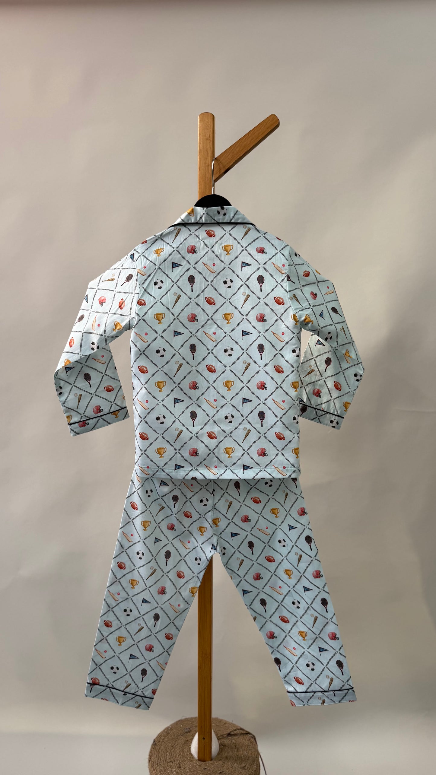 Sports Inspired Premium Italian Cotton Night Suit