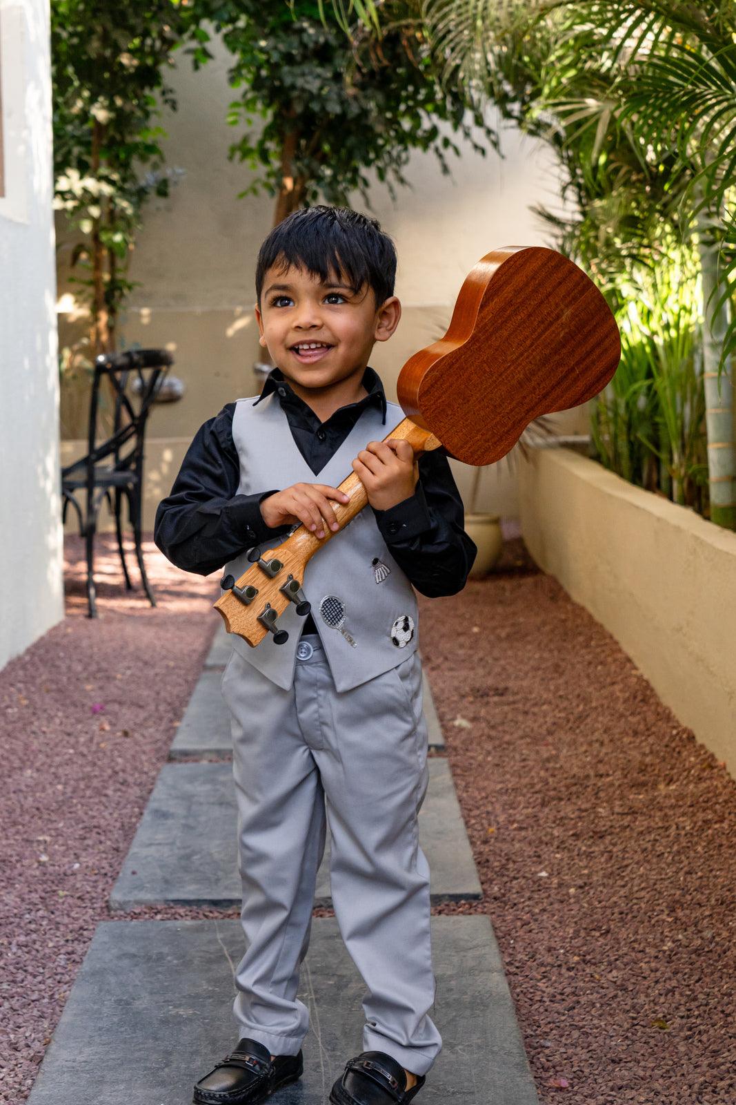 Champions’ Grey Ensemble Themed Waist Coat Set