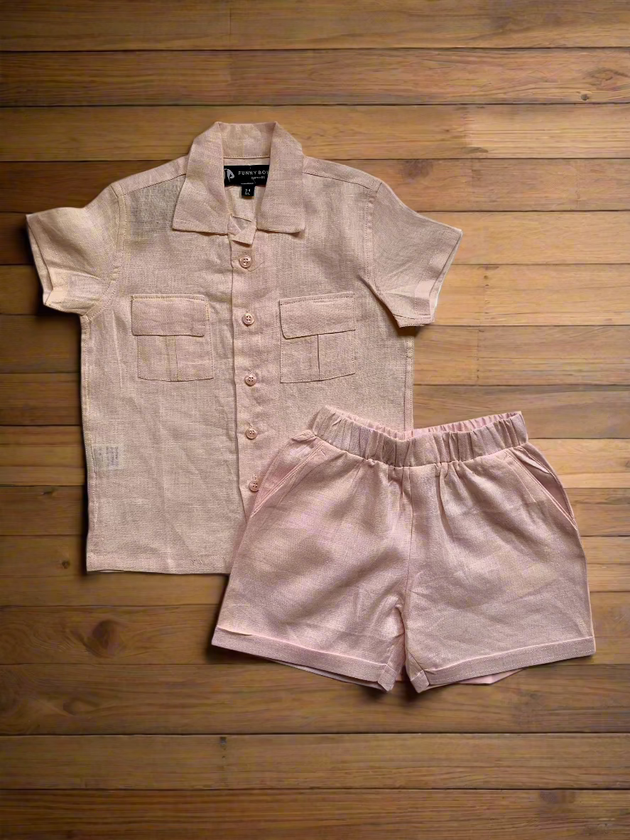 Classic Unisex Pink Shirt & Shorts Set - Funny Bones Clothings