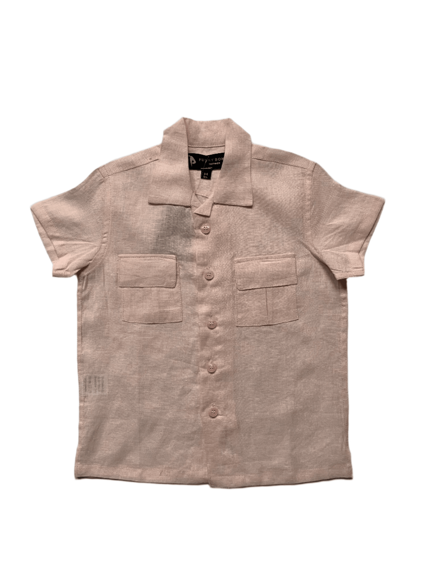 Classic Unisex Solid Pink Color Pure Linen Shirt