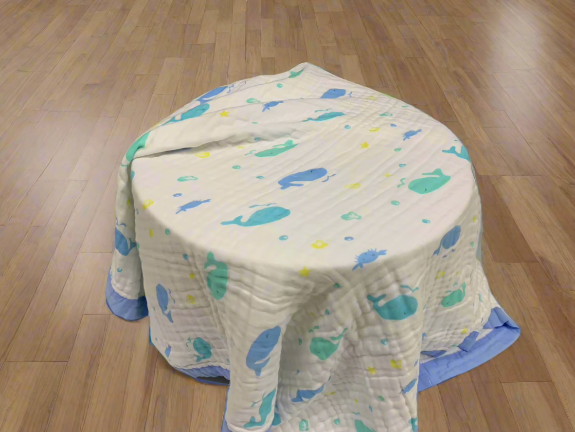 Whale Print 100% Soft Cotton Muslin Blanket (Pack of 1) - Funny Bones Clothings