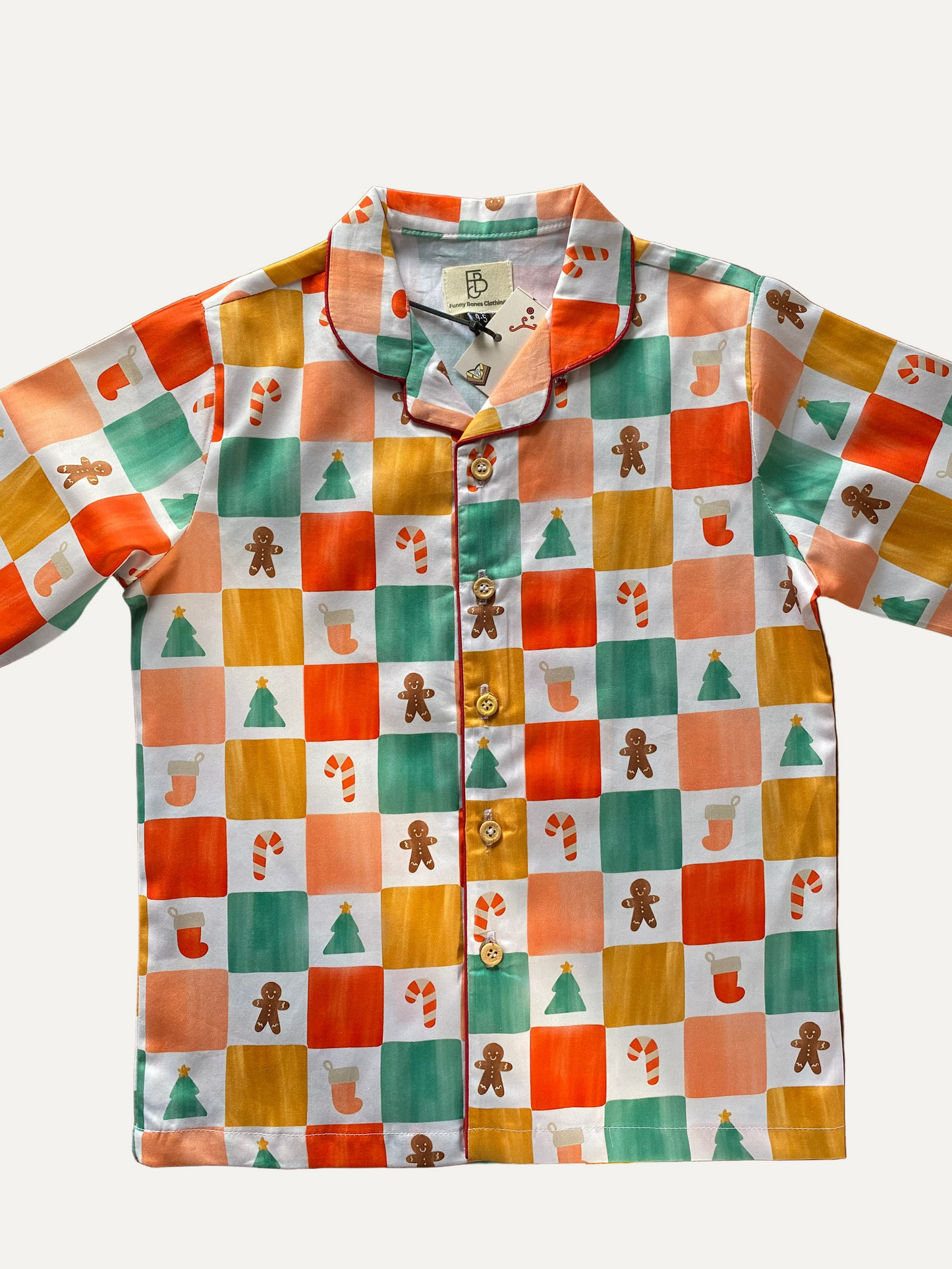 Gingerbread & Candy Cane Holiday Pyjama Set