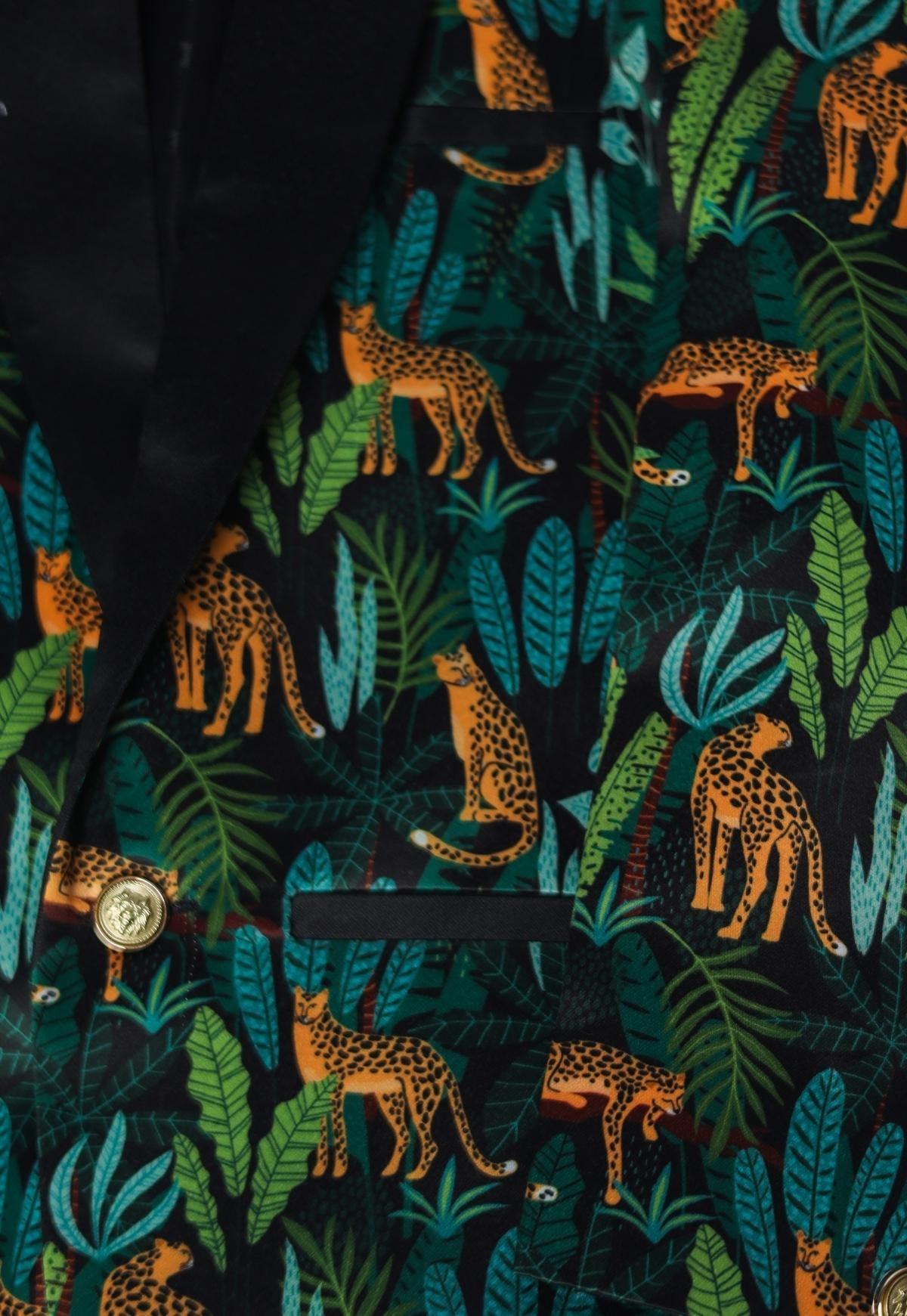 Black Leopard Printed Satin Blazer Set - Funny Bones Clothings