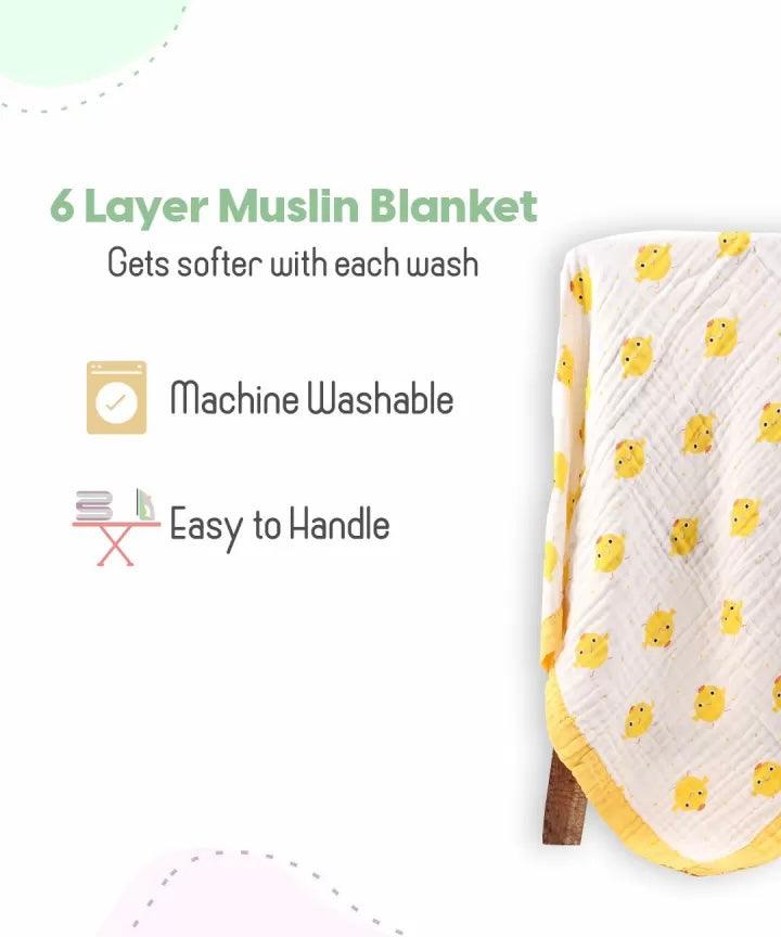 Elephant Print 100% Soft Cotton Muslin Blanket - Funny Bones Clothings