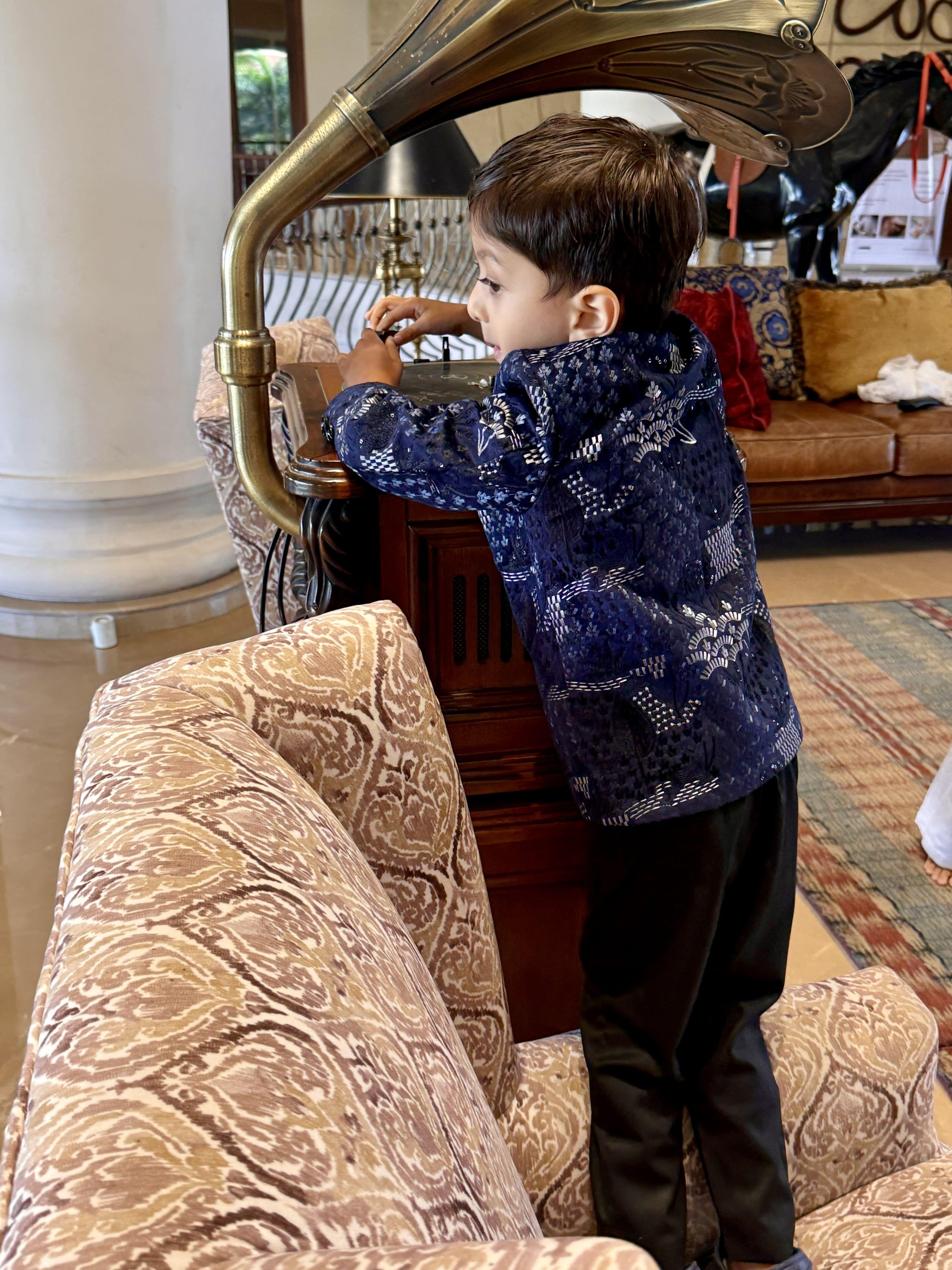 Deer Work Premium Velvet Jodhpuri Bandgala with Pants - Funny Bones Clothings