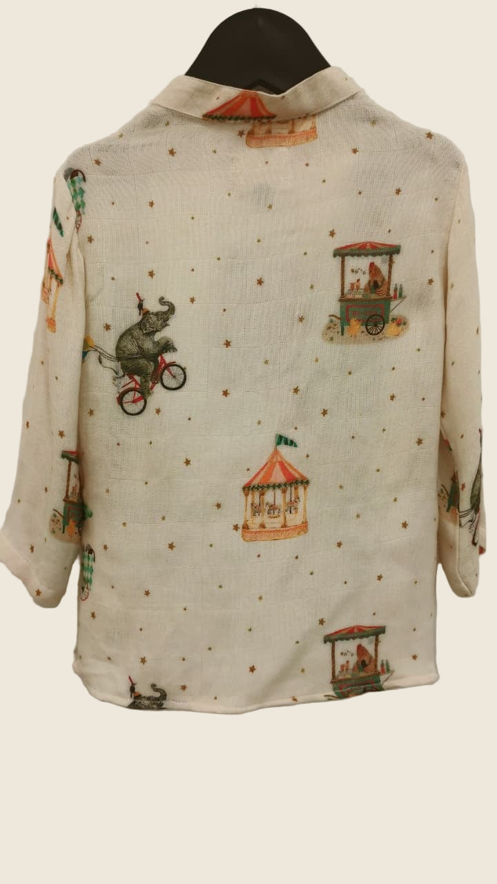 Carnival Charm Pure Bamboo Muslin Cotton Kurta Pajama Set