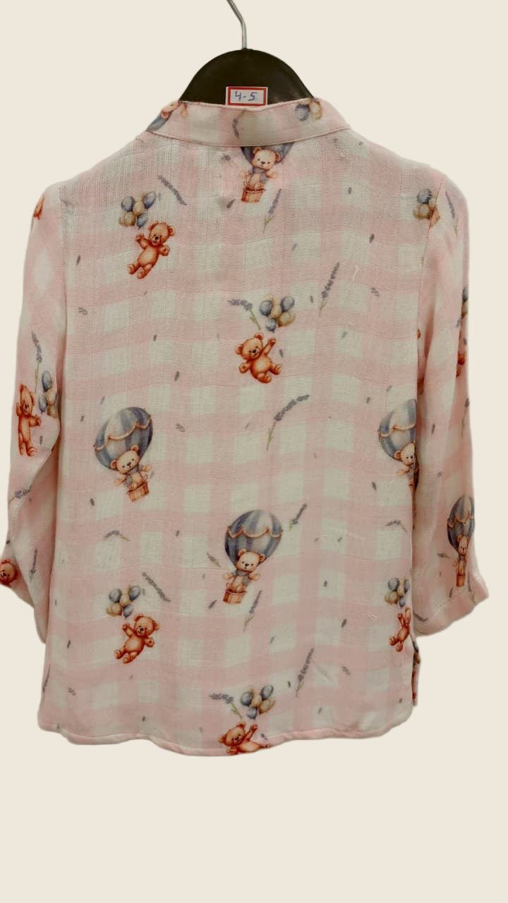 Bear & Balloon Dreams Pure Bamboo Muslin Cotton Kurta Pajama Set