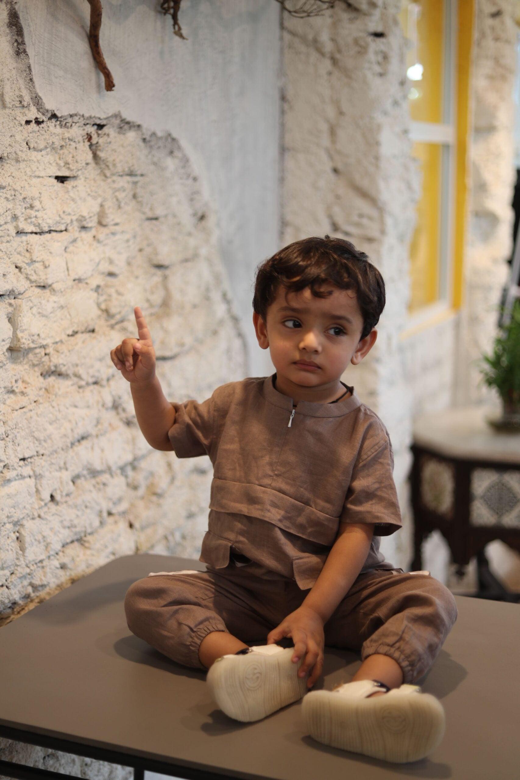 Box Pleated Pure Linen Premium Co-ords - Funny Bones Clothings