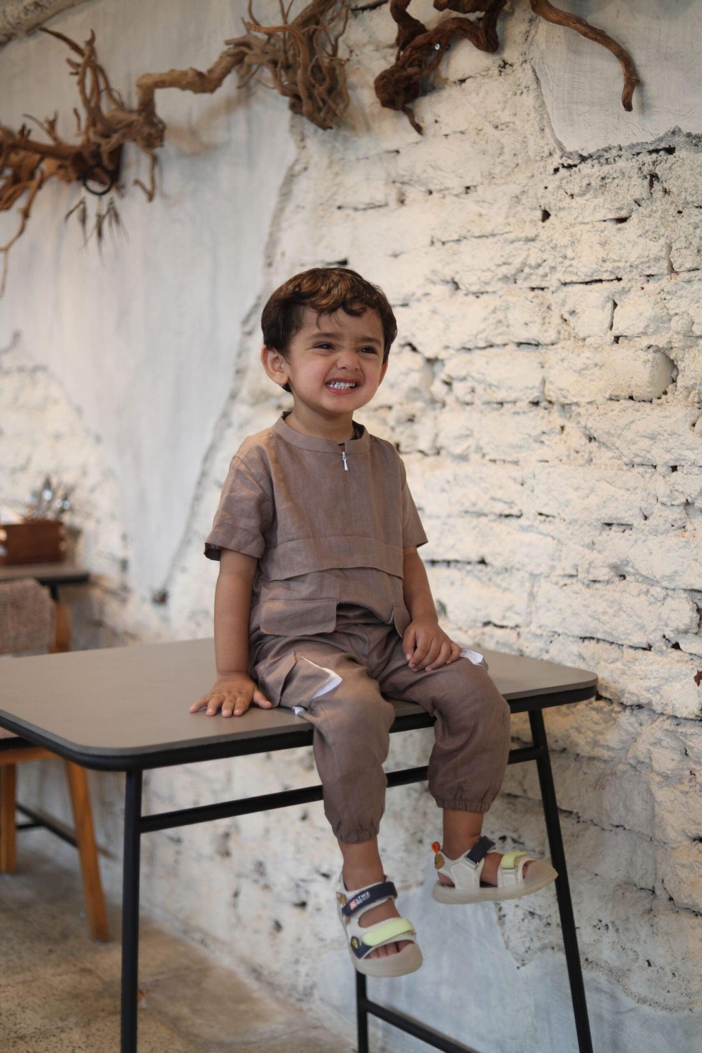 Box Pleated Pure Linen Premium Co-ords - Funny Bones Clothings