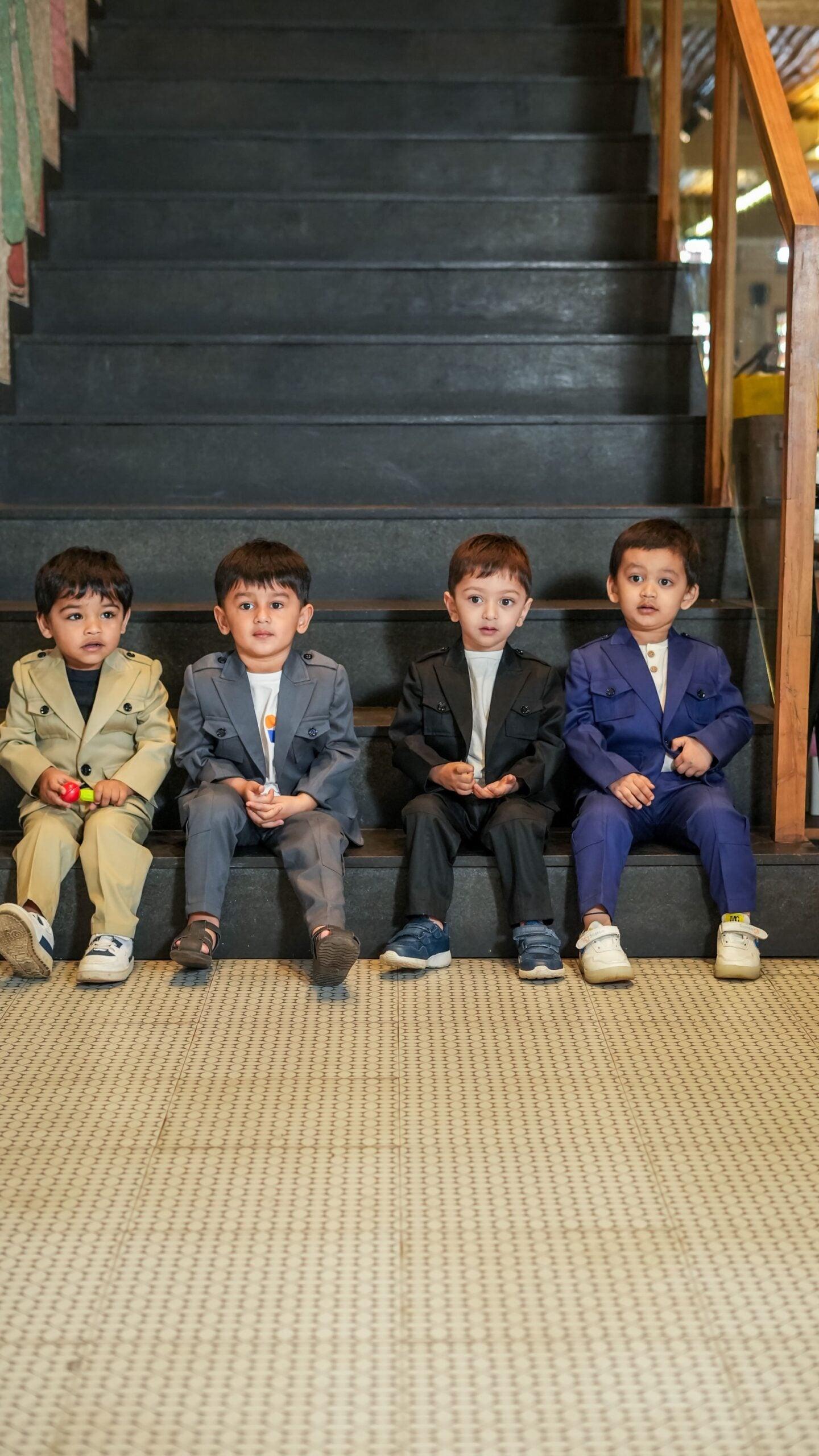 Korean Themed Multi Pocket Causual Blazer Set ( Royal Blue ) - Funny Bones Clothings