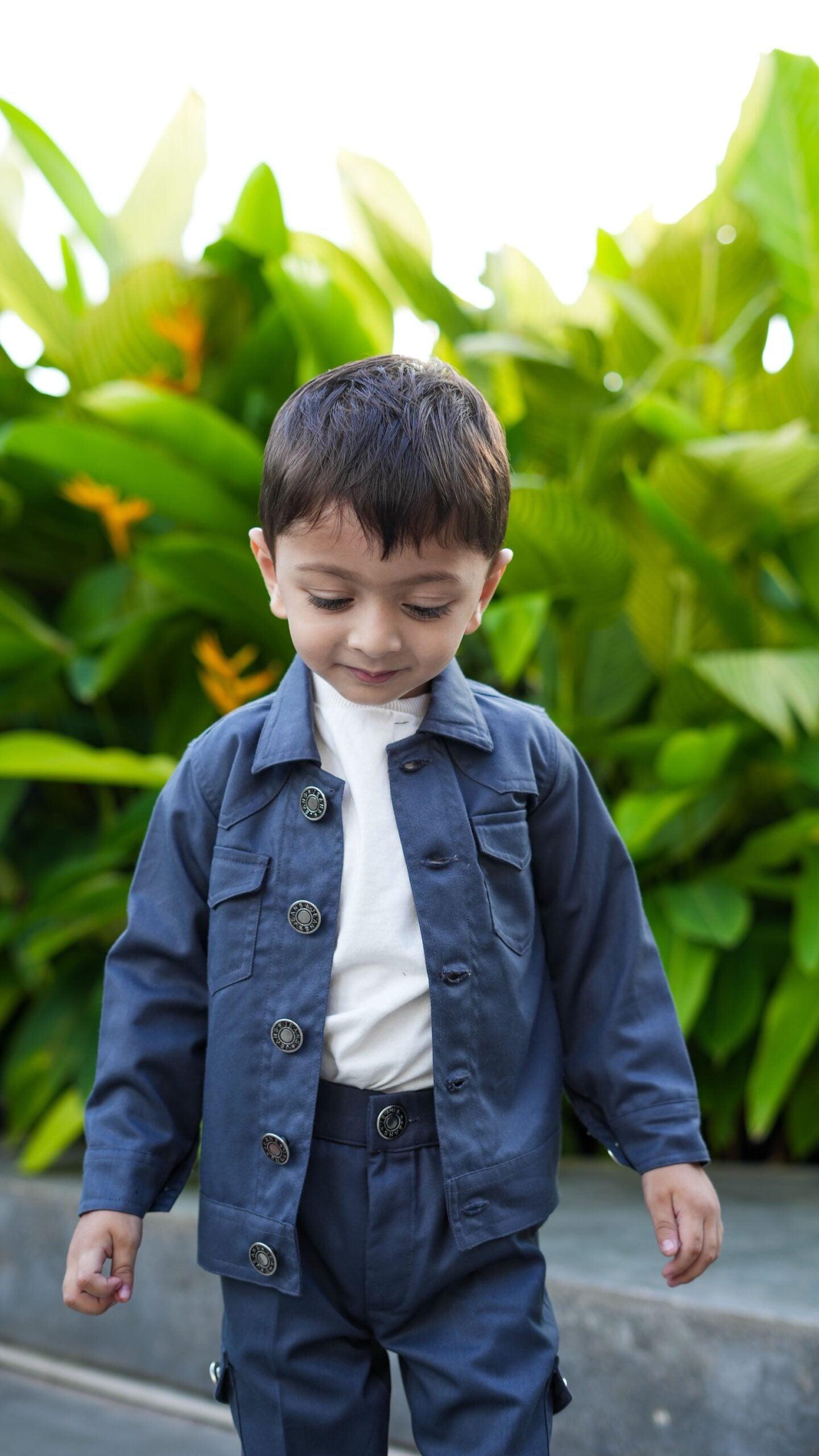 Korean Themed Jacket Cargo Pants Set ( Charcoal Grey ) - Funny Bones Clothings