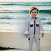 Cargo Pocket Styled Pure Linen Premium Co-ords - Grey - Dark Blue - White - Funny Bones Clothings