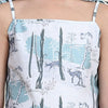 Deer Print Blend Linen Dress - Funny Bones Clothings
