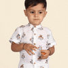 Dog Print Pure Linen Shirt