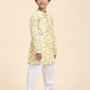 Lemon Print Vestiario's Blend Linen Kurta Pajama Set - Funny Bones Clothings