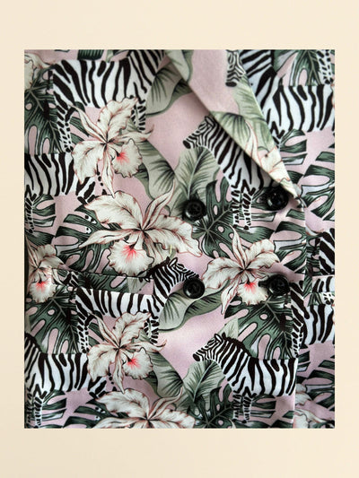 Zebra Print Satin Blazer Dress - Funny Bones Clothings