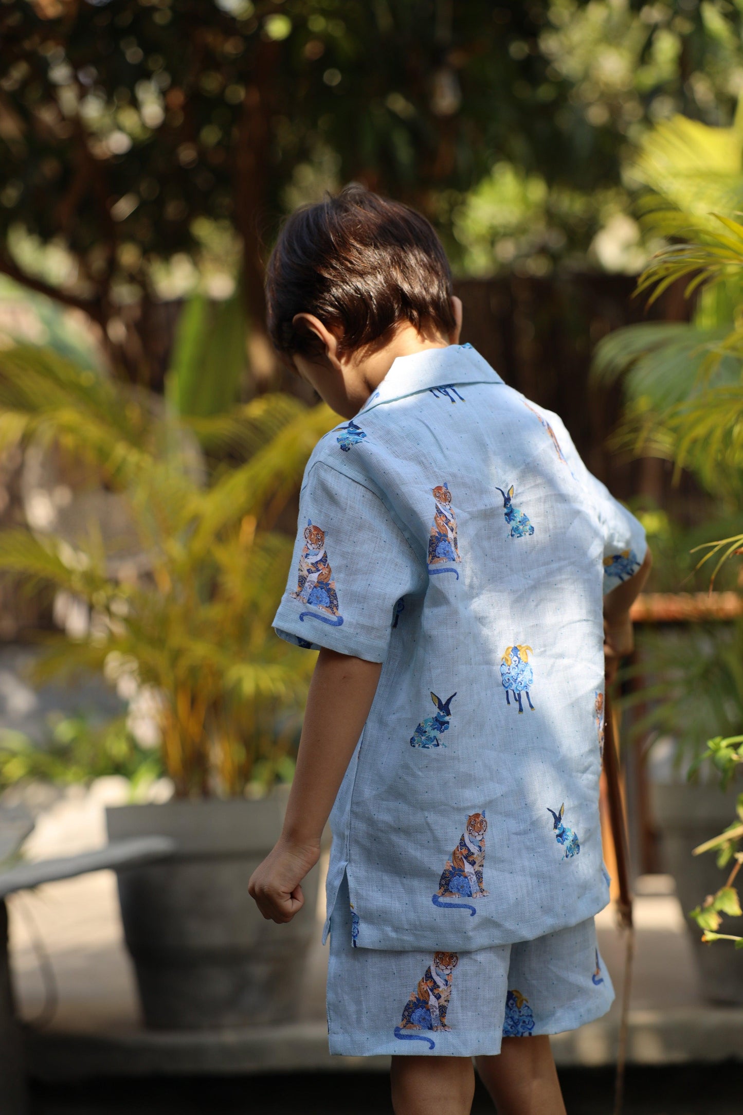 The Royal Toika  Print Pure Linen Coord Set