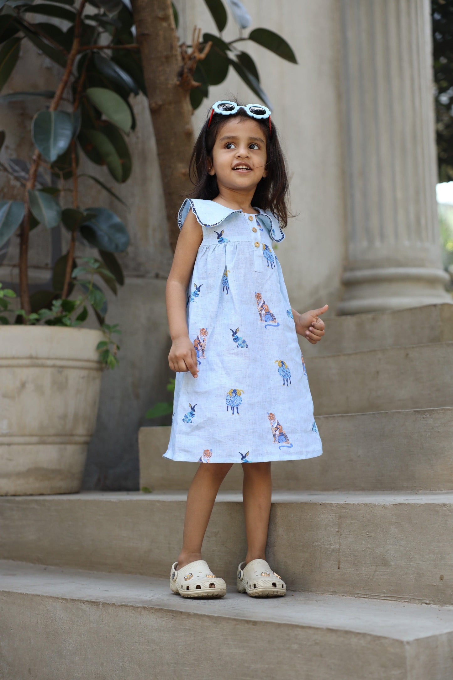 The Royal Toika Print Pure Linen Dress
