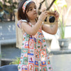 The Wild Emblem Print Pure Linen Dress