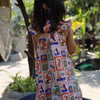 The Wild Emblem Print Pure Linen Dress
