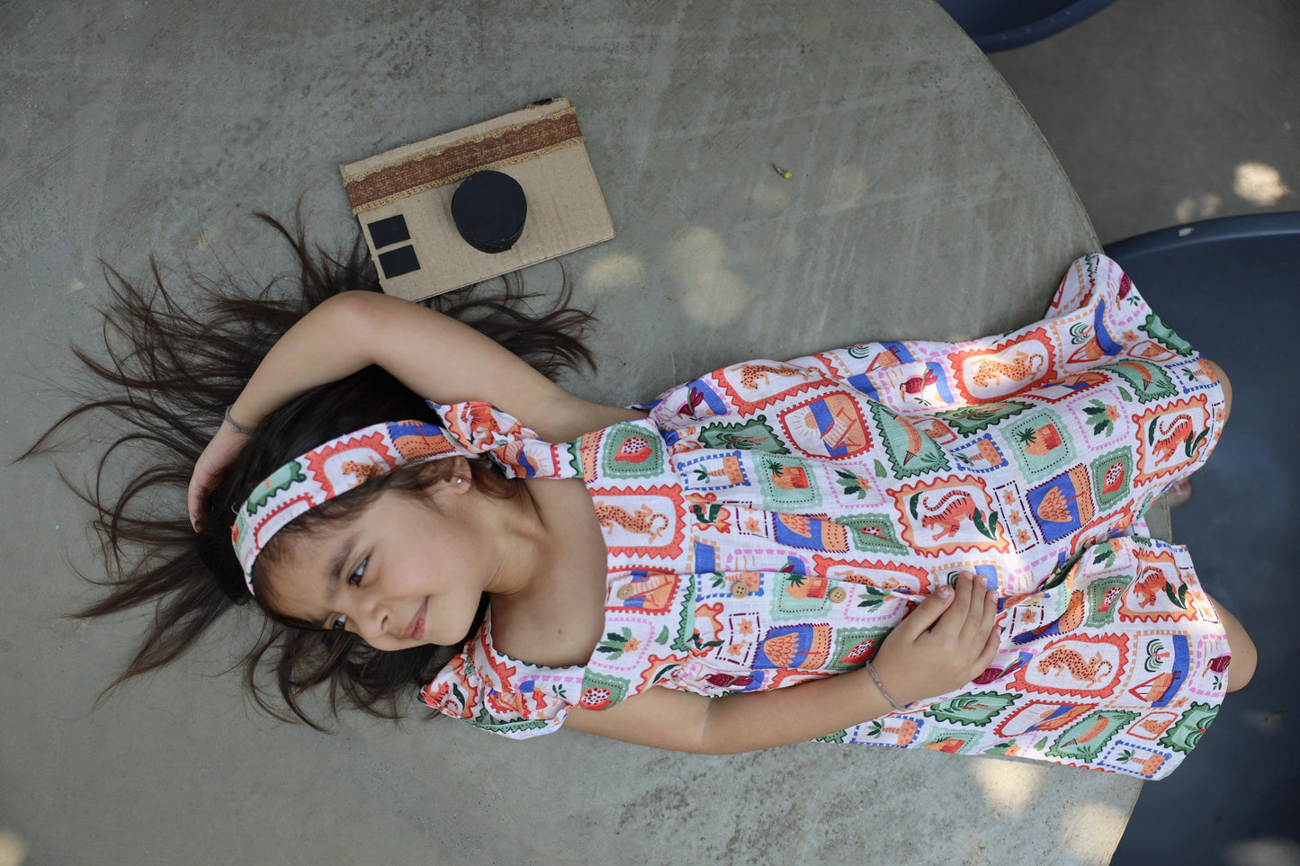 The Wild Emblem Print Pure Linen Dress