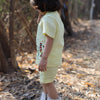 The Serenity By The Shore inspired Pure Linen Handwork Unisex Coord Set - Yellow