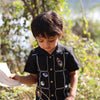 The Imperial Stars And Shuttles inspired Pure Linen Handwork Unisex Coord Set - Black