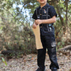 The Imperial Stars And Shuttles inspired Pure Linen Handwork Unisex Coord Set - Black