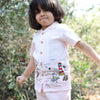 The Serenity By The Shore inspired Pure Linen Handwork Unisex Coord Set - Pink
