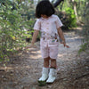 The Serenity By The Shore inspired Pure Linen Handwork Unisex Coord Set - Pink