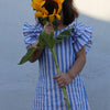 Serene Stripes Pure Linen Dress