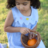 Whispering Butterflies Pure Linen Dress - Sky Blue