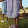 Whispering Butterflies Pure Linen Dress - Purple